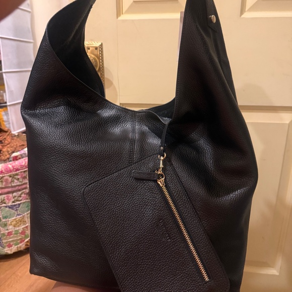 L.K Bennett Soula Leather Slouchy Shoulder Bag Black New With Tags - Picture 5 of 7